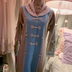 Size S NWT Storybook Knit Turquoise/Olive Sweater